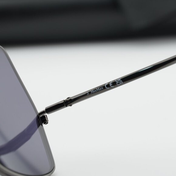 Max Mara Elsa MM0006 32N Geometric Sunglasses - Shiny Gunmetal/Smoke main image 7
